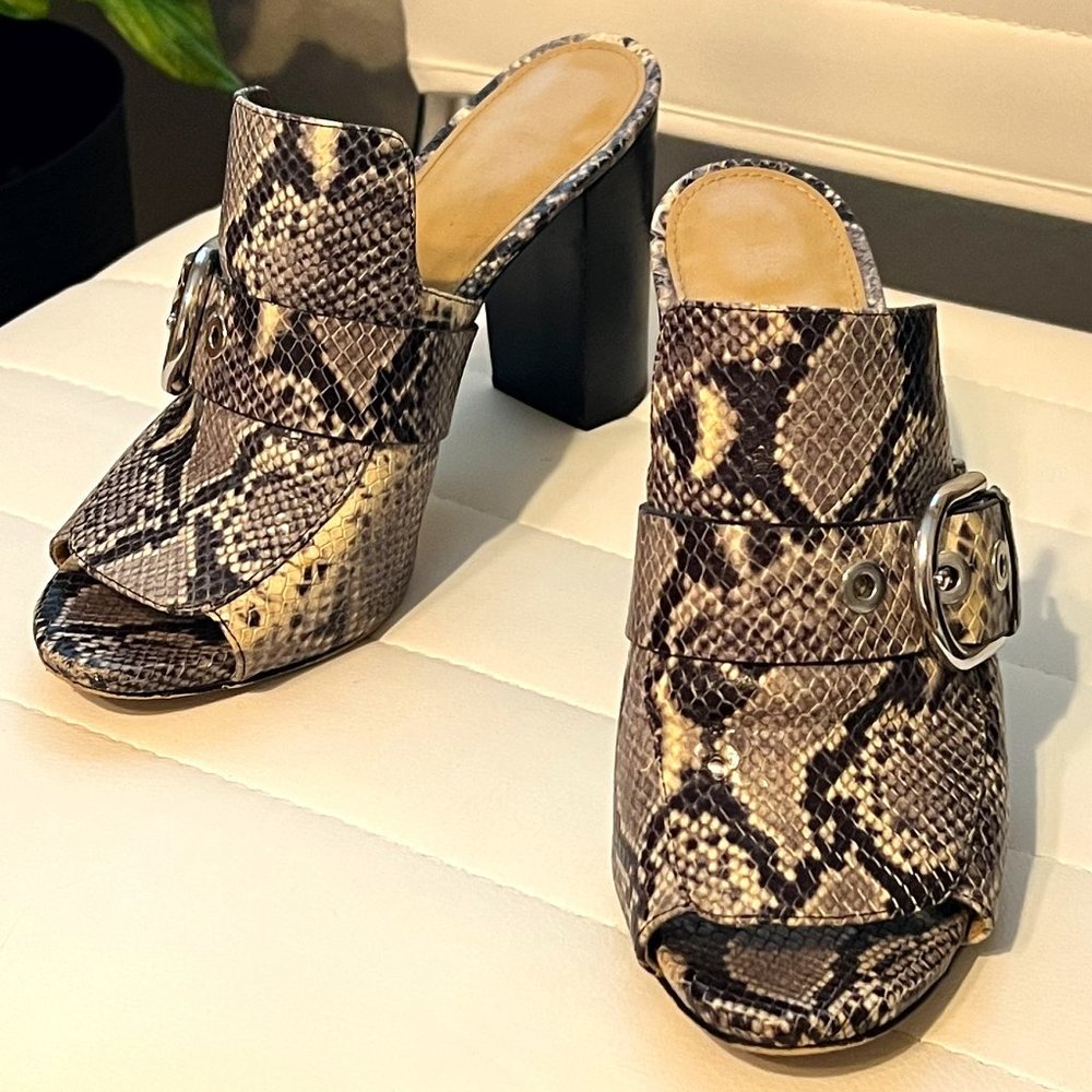 Michael Kors (Faux) Snakeskin Heeled Mules